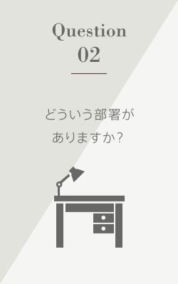 Question2 どういう部署がありますか？